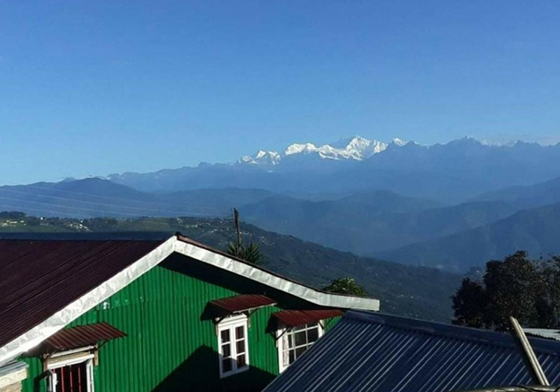 View of kanchanganga at Shiddarth Homestay at Dawaipani