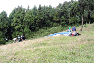 Preparation of paragliding at Deolo Hill-Kalimpong