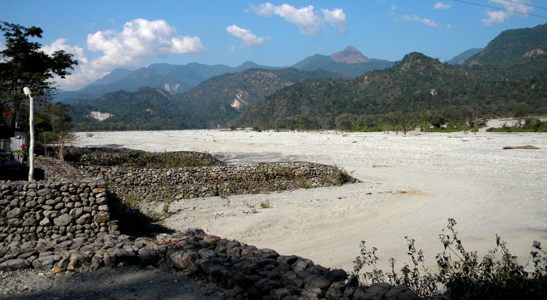 Jayanti river and jayanti village with jungle