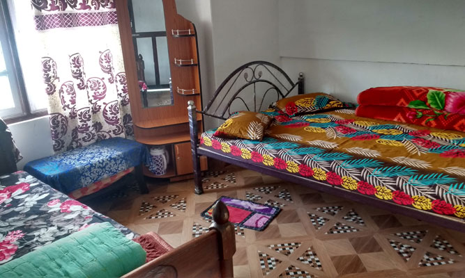 Mahat's homestay bedroom at suntalekhola or sutankhola