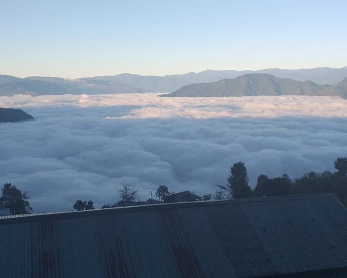 Amazing view of cloud at icche gaon, the village under the cloud at north bengal
