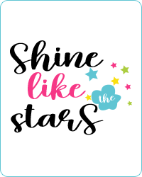 kids t-shirt design with inspirational message for shine like the stars