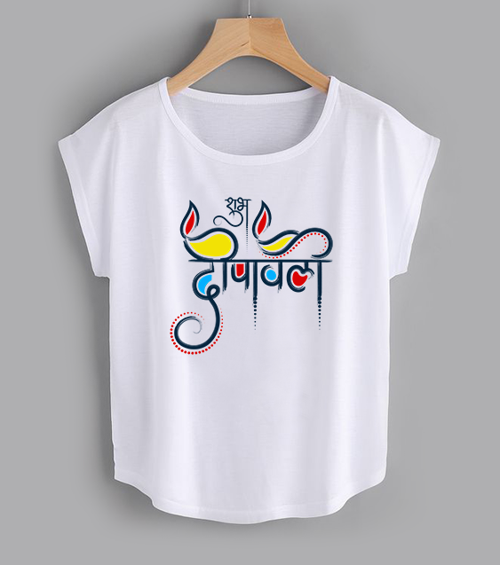 Recent delivered custom print Subha Diwali women t-shirt