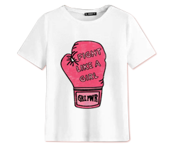 Girls option for customized t-shirt DTF printing.